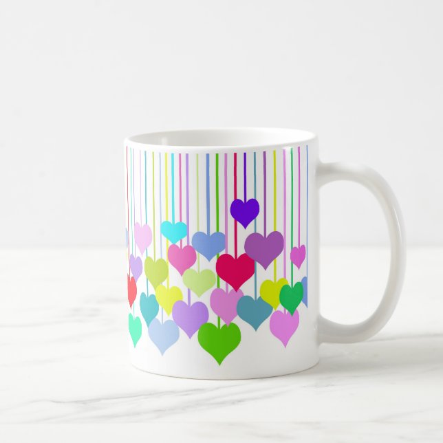 Hanging Hearts On White Coffee Mug (Right)