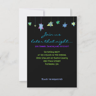 HANGING HEBREW LETTERS Bat Bar Mitzvah Invitation