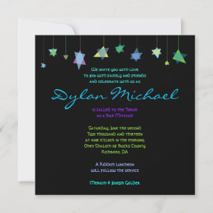 HANGING HEBREW LETTERS Bat Bar Mitzvah Invitation