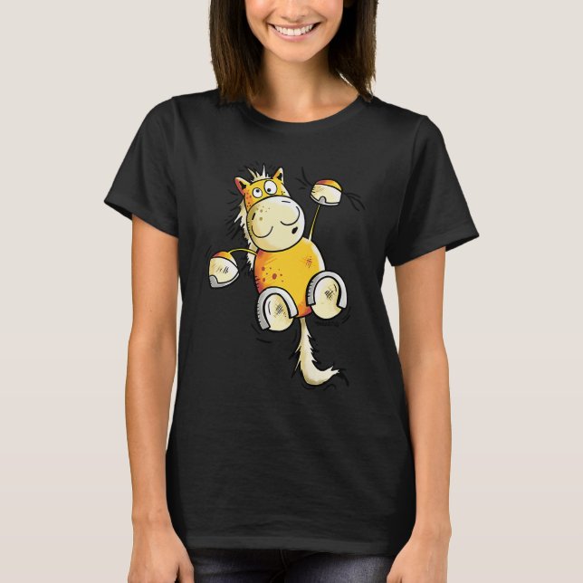 Hanging Horse For Horse Friends And Horseback Ride T-Shirt (Front)