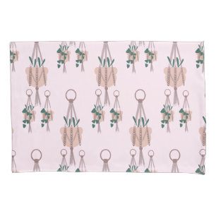 Hanging House Plants Pink Pillow Case