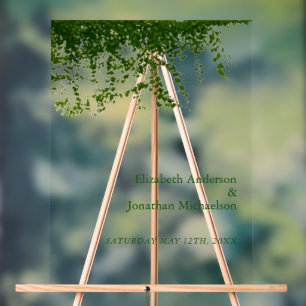 Hanging Ivy Greenery Wedding Acrylic Sign