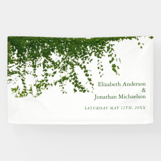 Hanging Ivy Greenery Wedding Banner (Horizontal)