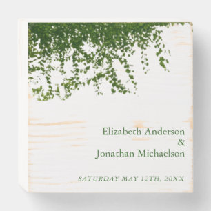 Hanging Ivy Greenery Wedding Wooden Box Sign