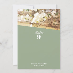 Hanging jasmine flowers Wedding Table Flat Card