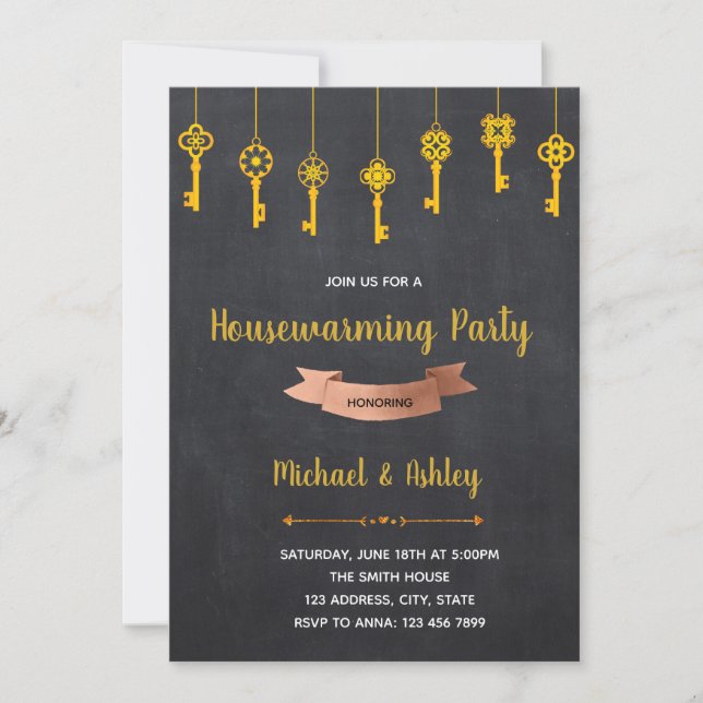 Hanging Keys Housewarming Invitation (Front)