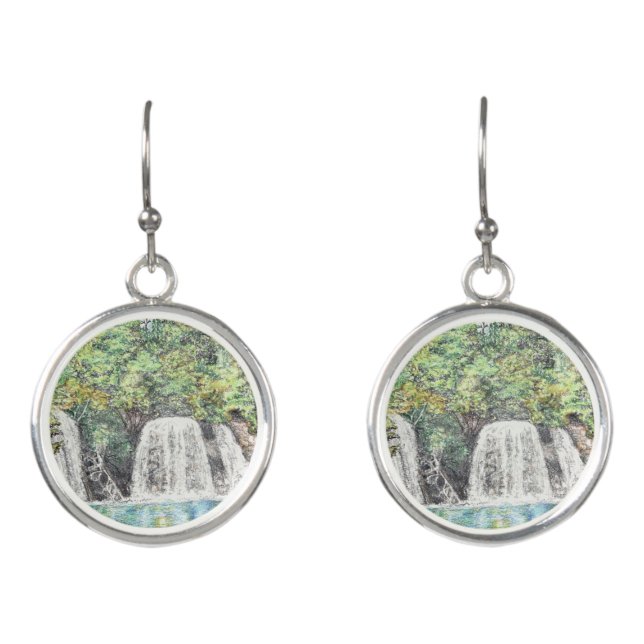 Hanging Lake Waterfall Earrings (Front)