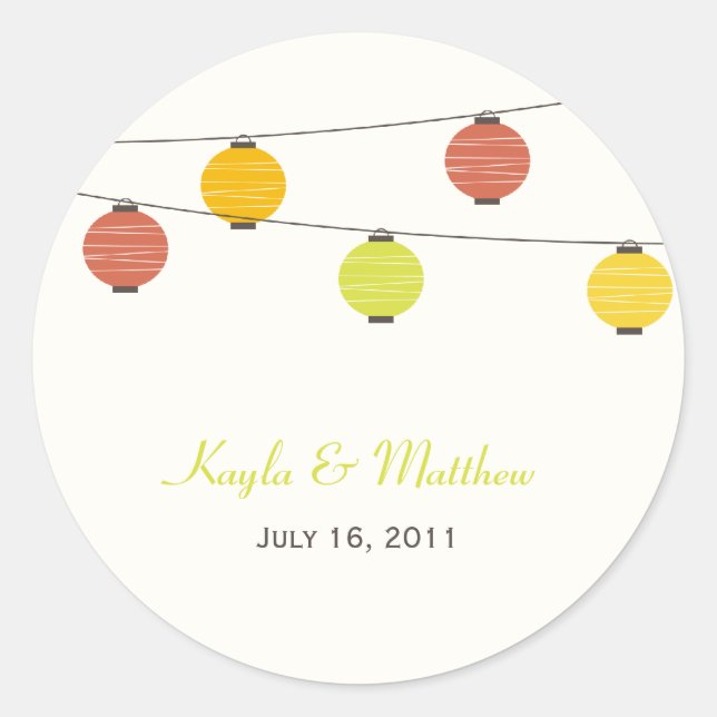 Hanging Lanterns Favor Stickers or Envelope Seals (Front)