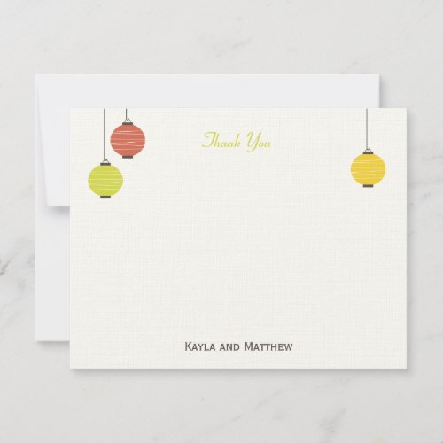 Hanging Lanterns Flat Thank You Card