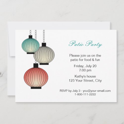Hanging Lanterns Party Invitation