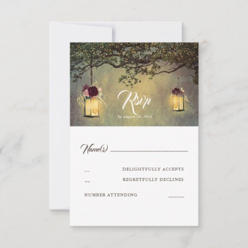 Hanging Lanterns Romantic Fall Wedding RSVP