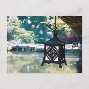 Hanging Lanterns: Sankei-en Garden, Japan Postcard