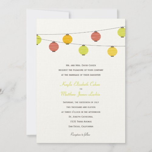 Hanging Lanterns Wedding Invitation