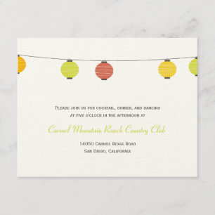 Hanging Lanterns Wedding Reception Card