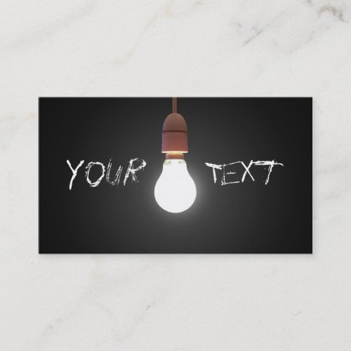 Hanging lightbulb business cards
