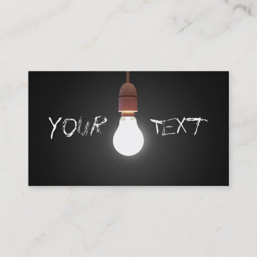 Customizable Hanging lightbulb business cards