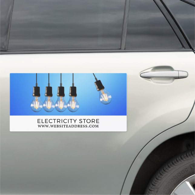 Hanging Lightbulbs, Electrician Car Magnet (In Situ)