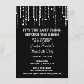 Hanging Lights Bachelorette Party Invitation by starstreamdesign at Zazzle