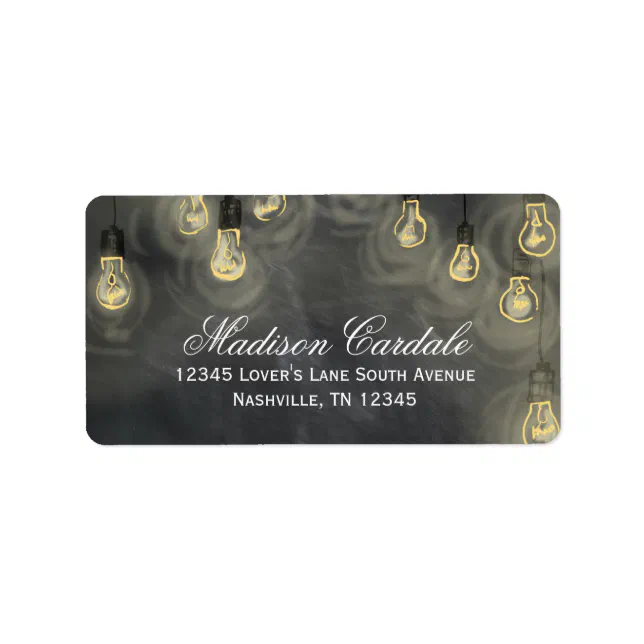 Hanging Lights Chalkboard Return Address Labels Zazzle