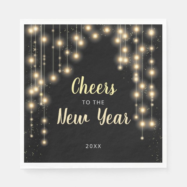 Hanging Lights New Year's Eve Holiday Napkins (Front)