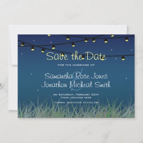 Hanging Lights Night Under the Stars Save the Date