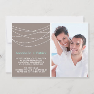 Hanging Lights Rehearsal Dinner Photo Invitation