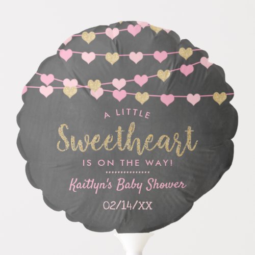 Hanging Love Hearts Little Sweetheart Baby Shower Balloon