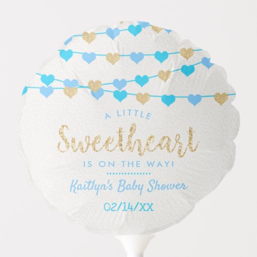 Hanging Love Hearts Little Sweetheart Baby Shower Balloon