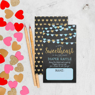 Hanging Love Hearts Little Sweetheart Baby Shower Enclosure Card