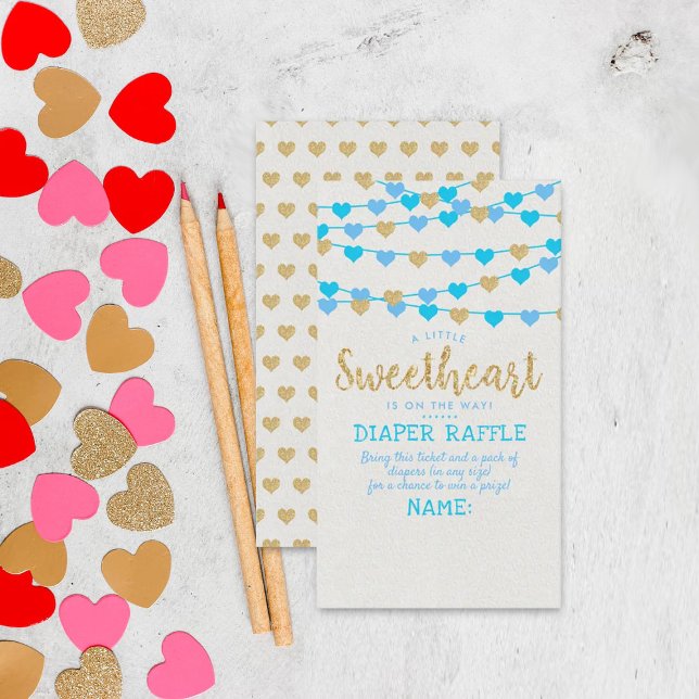 Hanging Love Hearts Little Sweetheart Baby Shower Enclosure Card (Creator Uploaded)