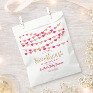 Hanging Love Hearts Little Sweetheart Baby Shower Favor Bag