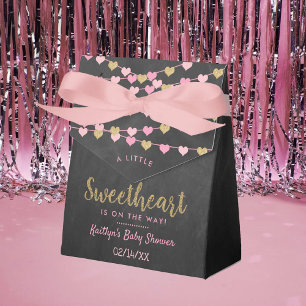 Hanging Love Hearts Little Sweetheart Baby Shower Favor Boxes
