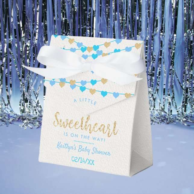Hanging Love Hearts Little Sweetheart Baby Shower Favor Boxes (Creator Uploaded)
