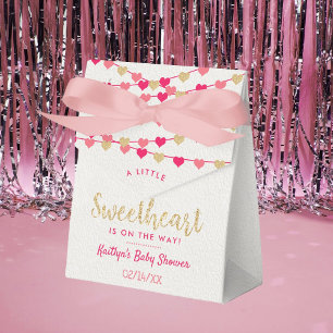 Hanging Love Hearts Little Sweetheart Baby Shower Favor Boxes