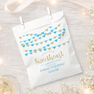 Hanging Love Hearts Little Sweetheart Birthday Favor Bag