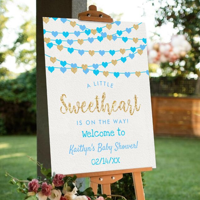 Hanging Love Hearts Sweetheart Baby Shower Welcome Foam Board (Creator Uploaded)