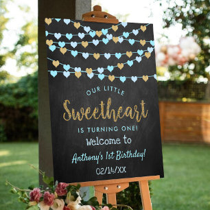 Hanging Love Hearts Sweetheart Birthday Welcome Foam Board
