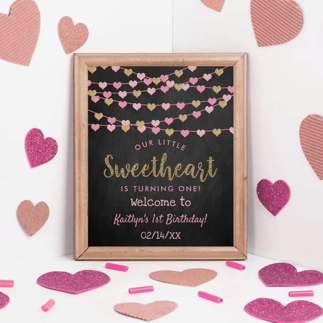 Hanging Love Hearts Sweetheart Birthday Welcome Poster (Creator Uploaded)