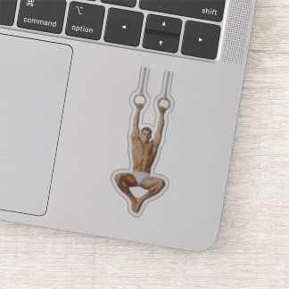 Hanging Male Gymnast Graphic Sticker