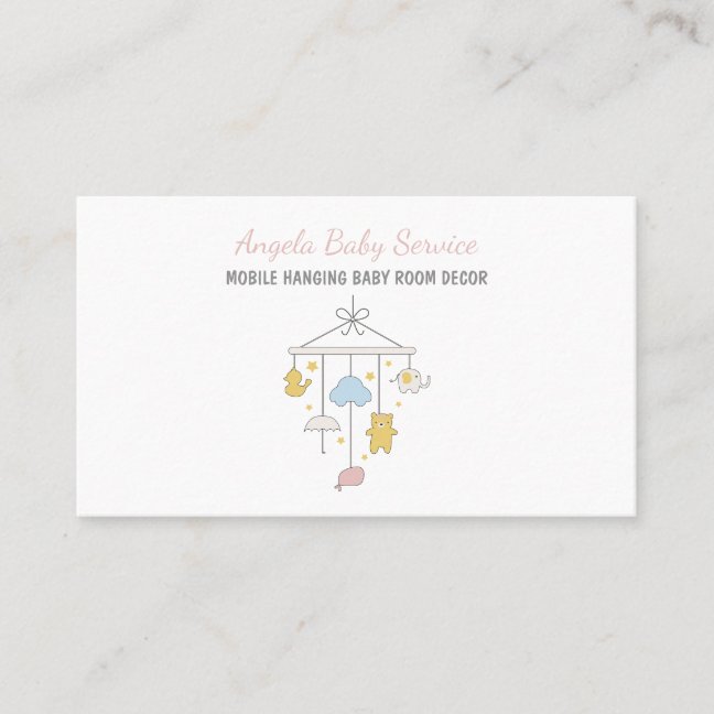 Hanging Mobile Baby Crib Room Decor Business Card