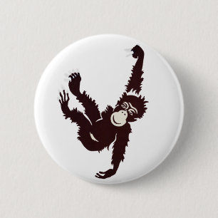 Hanging Monkey Pinback Button
