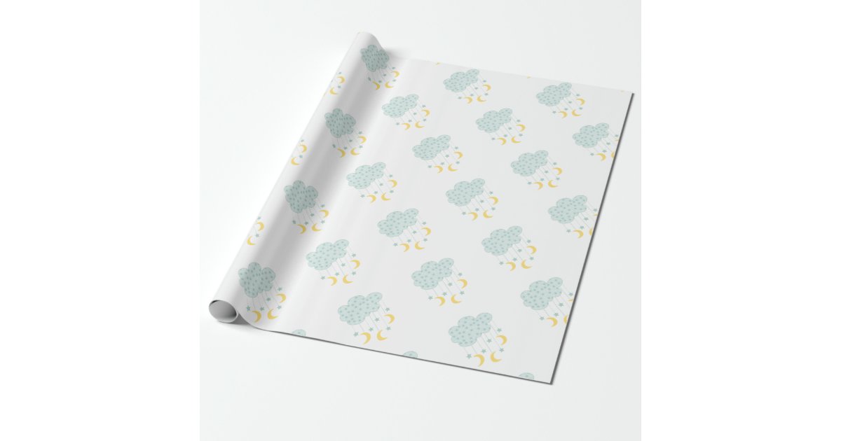 Hanging Moon &amp; Stars Wrapping Paper | Zazzle