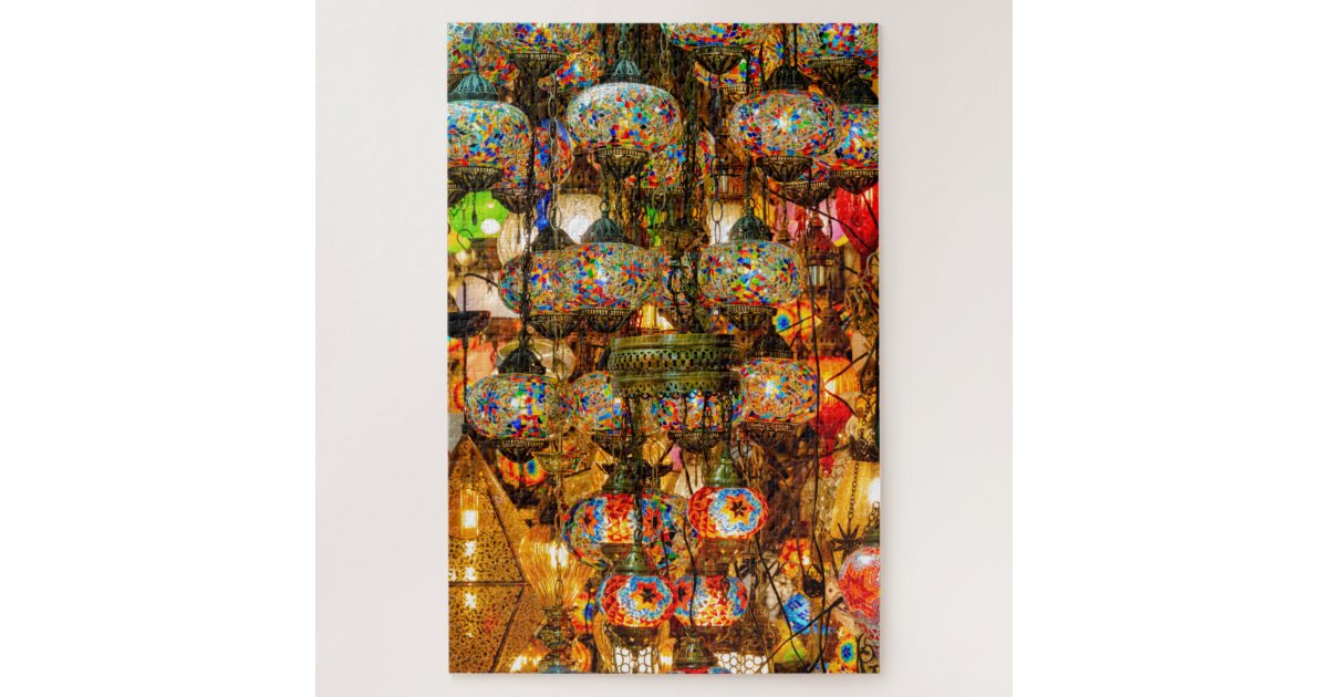 Hanging mosaic lamp jigsaw puzzle Zazzle