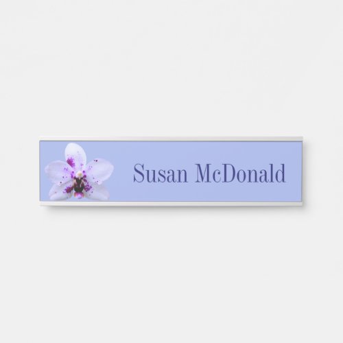 Hanging Name Plate Blue Pink Indigo Orchid