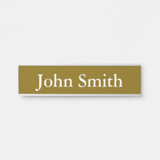 Hanging Name Plate, Standard (2" x 8"), Silver Door Sign
