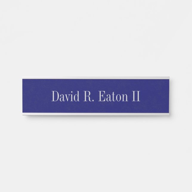 Hanging Name Plates Navy Textured (Front)