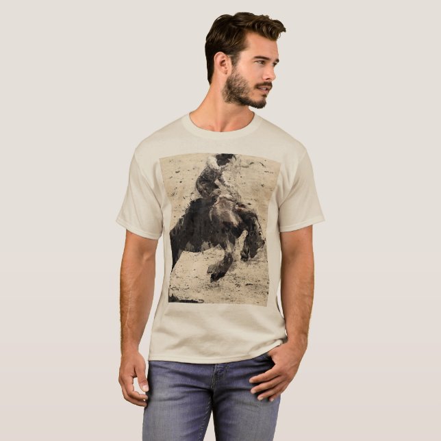 Hanging On - Bronco Busting Champ T-Shirt (Front Full)
