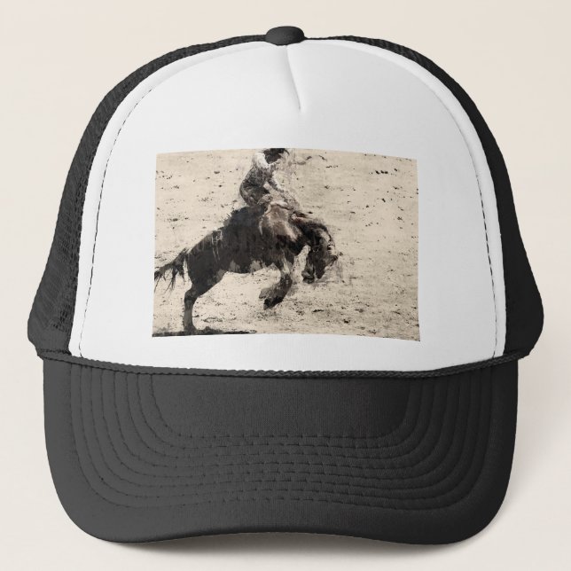Hanging On - Bronco Busting Champ Trucker Hat (Front)