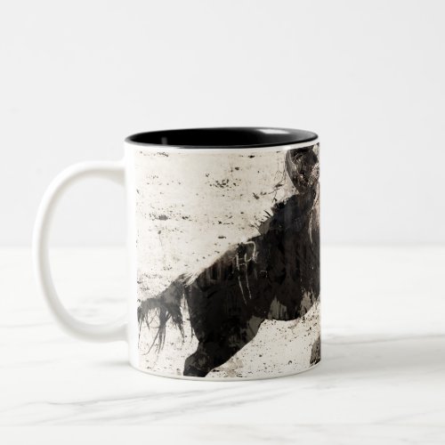 Hanging On _ Bronco Busting Champ Two_Tone Coffee Mug