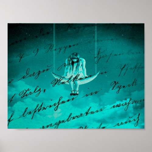 Hanging on Every Word Whimsical Photo Art Poster